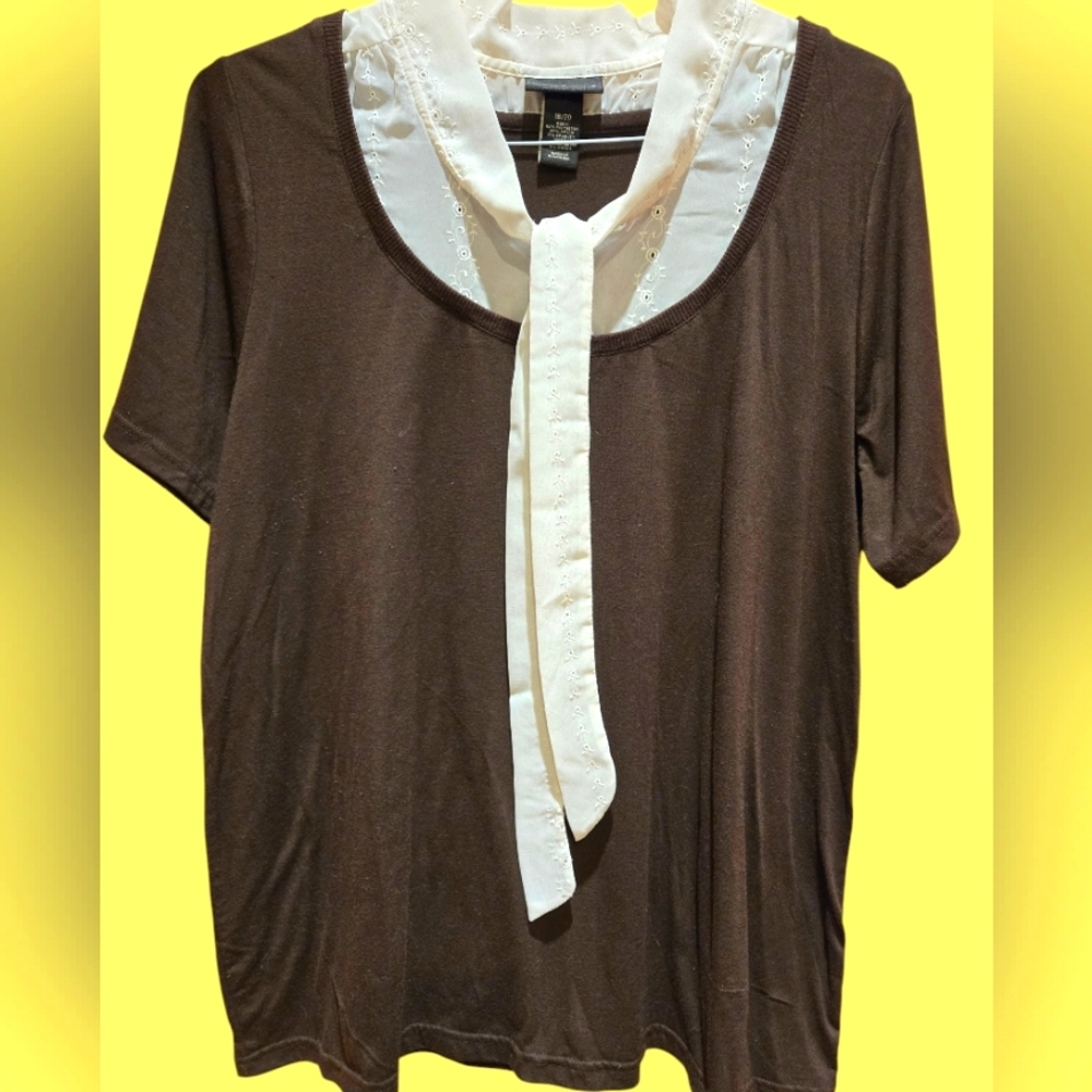 LaneBryant Faux 2-layer Blouse,Sz 18/20 EUC